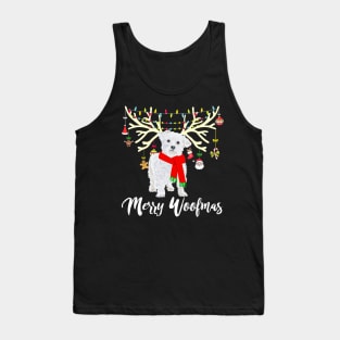 Merry Woofmas Maltese Reindeer Christmas Tank Top